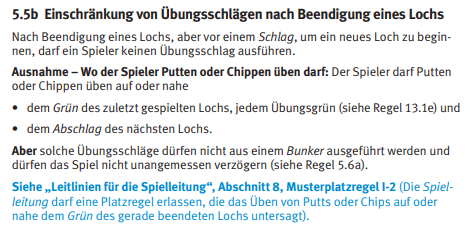 Golfregeln Auszug 5.5
